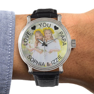 Montre Photo Semi Transparent Bordure Personnalisée Papa