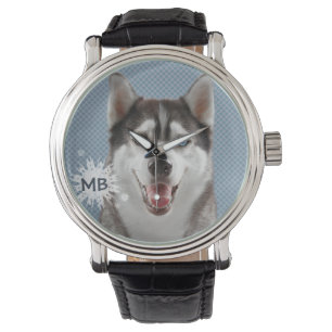 Montre Photographie enrouée de monogramme de chien