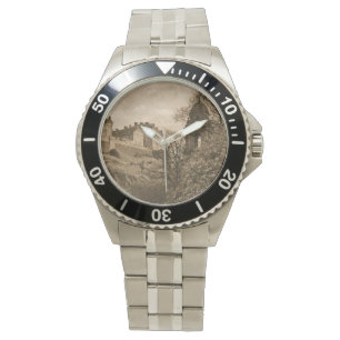 Montre Photographie sépia du château d'Édimbourg