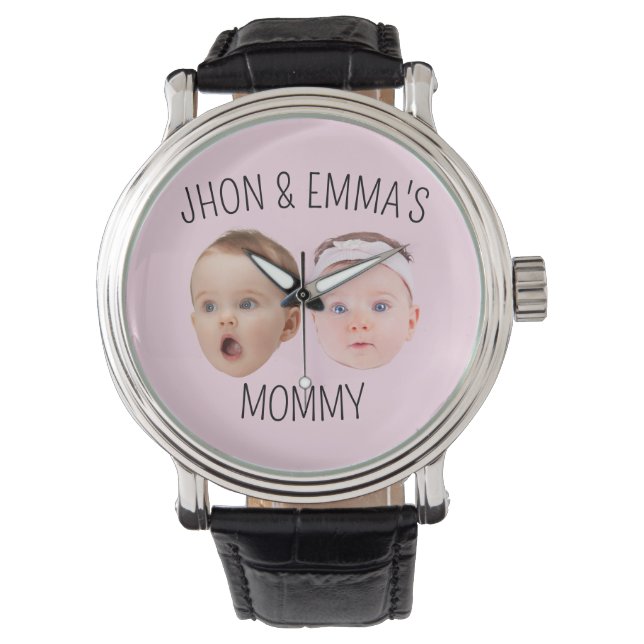 Montre Photos personnalisées Enfants, cadeau de la fête d (devant)