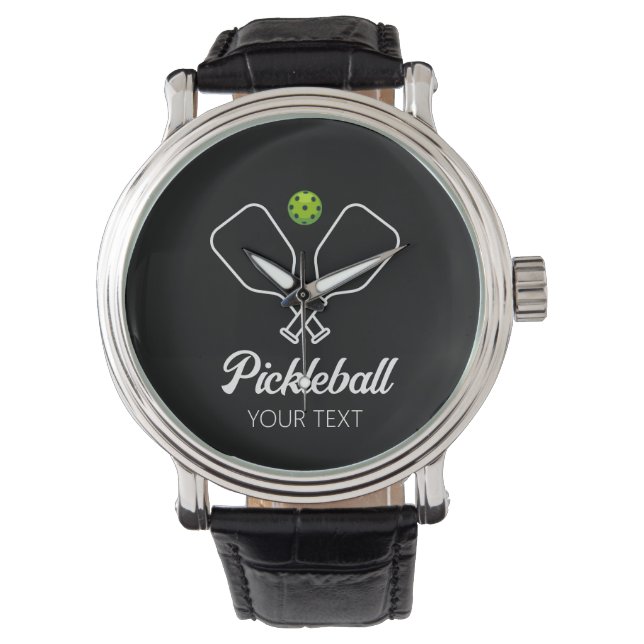 Montre Pickleball avec pagaies et balle Personnalisé (devant)