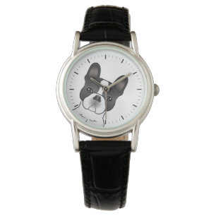 Montre Piebald Noir Français Bulldog / Frenchie Cute Chie