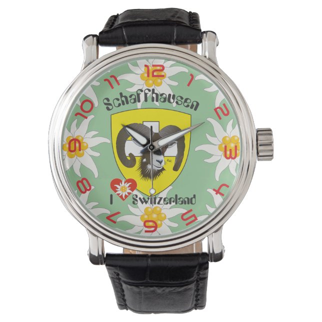 Montre Pièce d'horlogerie avec le projet suisse Schaffhou (devant)
