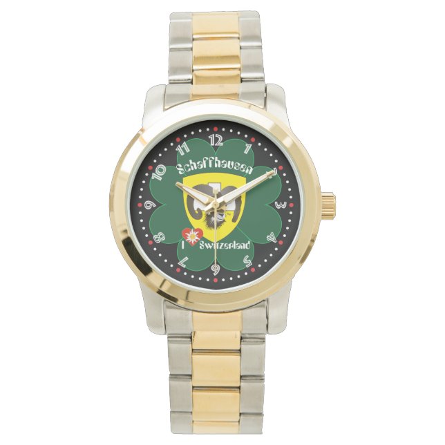Montre Pièce d'horlogerie avec le projet suisse Schaffhou (devant)