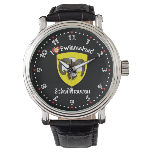 Montre Pièce d'horlogerie avec le projet suisse Schaffhou (devant)