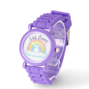 Montre Pièces de puzzle arc-en-ciel pastel de sensibilisa