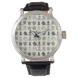 Montre Pièces d'échecs dans les rangées