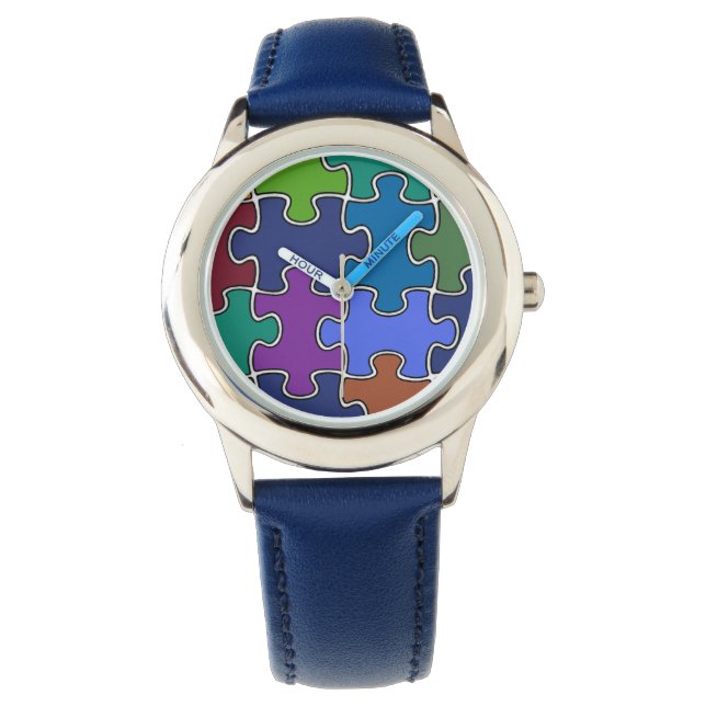Montre pièces élégantes de puzzle couleur (devant)