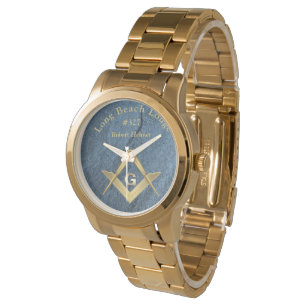Montre Pierre Bleue Monogramme Masonique