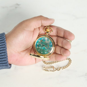 Montre Pierre minérale bleu Chrysocolla