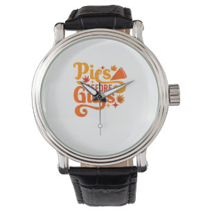 Montre Pies avant les gars Chemise drôle Thanksgiving fem