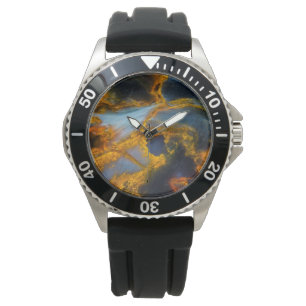 Montre Pietersite à lacis orange