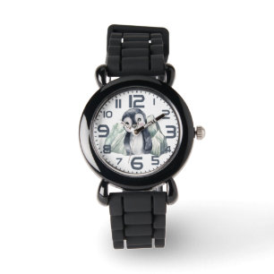 Montre Pingouin En Hiver Avec Des Chiffres