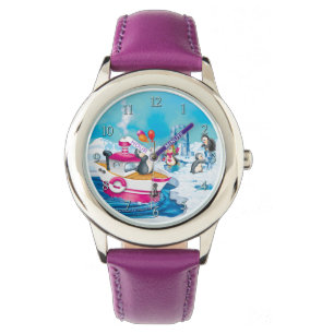 Montre pingouins en Antarctique