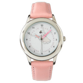 Montre Pink Ballerina Girl Nom personnalisé Surveillance