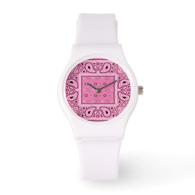 Montre Pink bandana paisley bandanas pays rap hip hop (Recto)