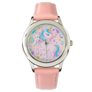 Montre Pink Cute Rainbow unicorne anniversaire filles enf