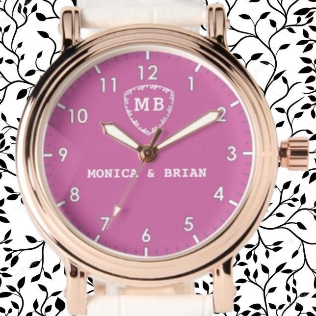 Montre Pink Monogram couple names gift (Créateur téléchargé)
