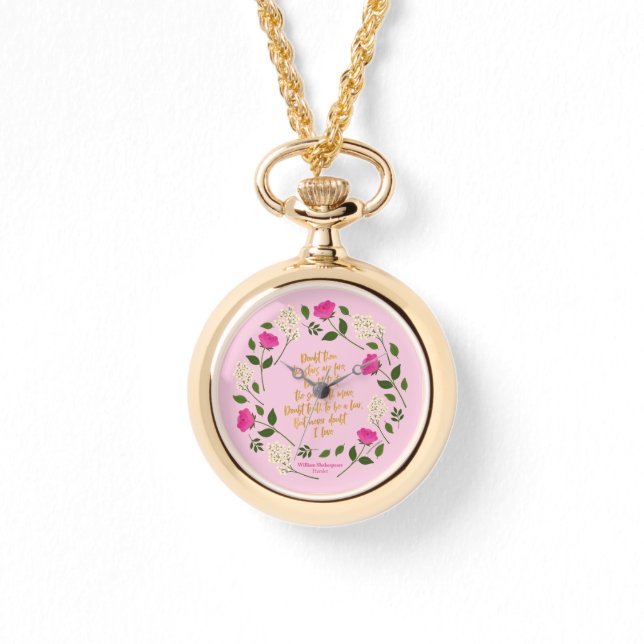 Montre Pink Purple Floral William Shakespeare Never Doubt (Recto)