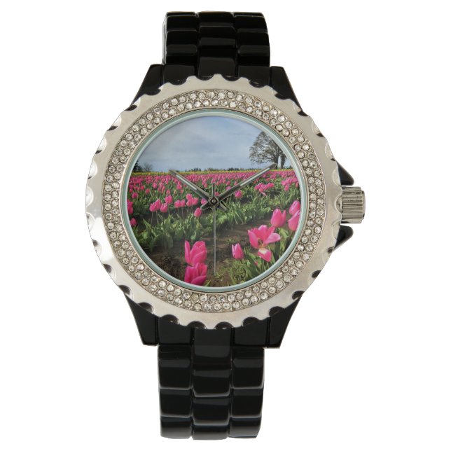 Montre Pink Tulip Field (devant)