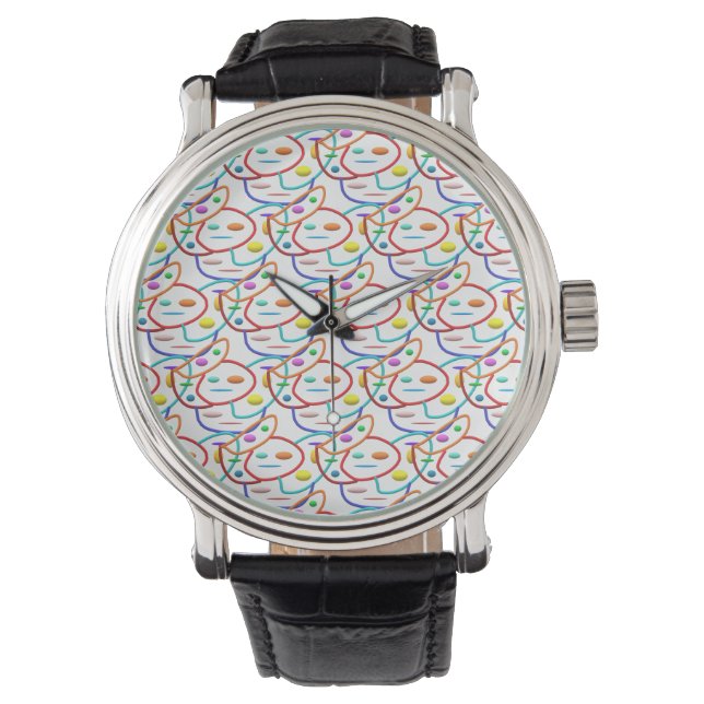 Montre Pipes art motif moderne look propre élégant (devant)
