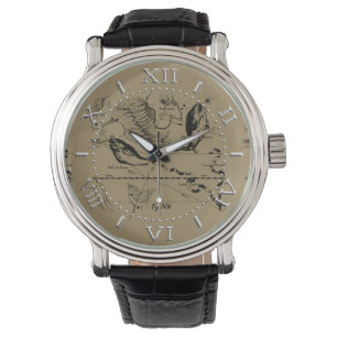 Montre Pisces Constellation Hevelius 1690 sur Taupe Dial
