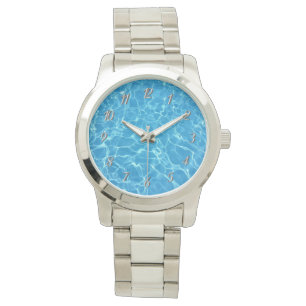 Montre Piscine Bleue Étincelante Eau Bleue
