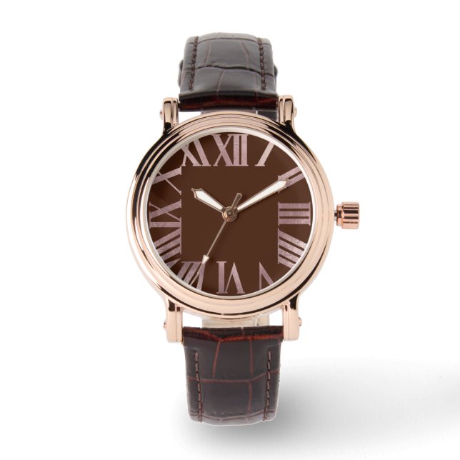 Montre PixDezines Faux Rose Gold Roman Numeros/do-it-your (Recto)