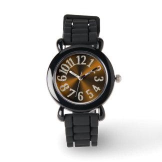 Montre PixDezines fun+funky brun radial/faux acier