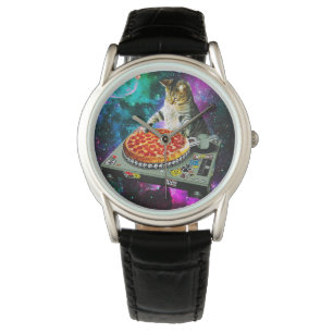 Montre Pizza de chat du DJ de l'espace