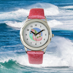 Montre plage flottante mignonne gnome flamingo floc