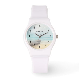 Montre Plage nautique avec Rowboat & Fishing Net