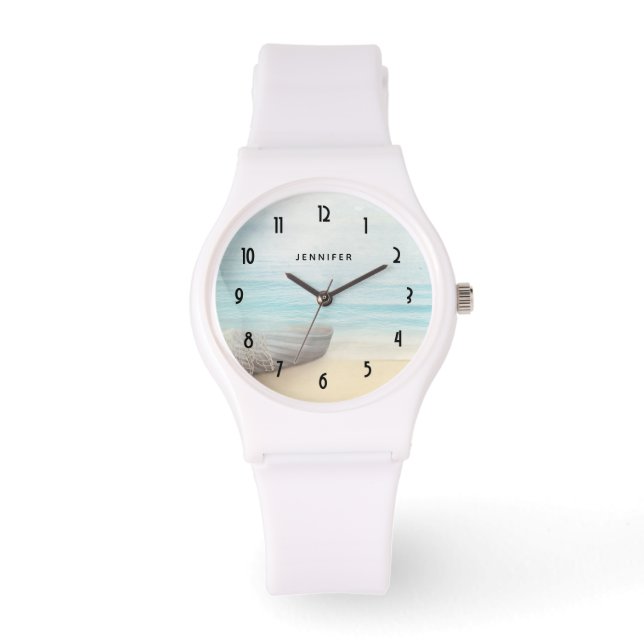 Montre Plage nautique avec Rowboat & Fishing Net (Recto)