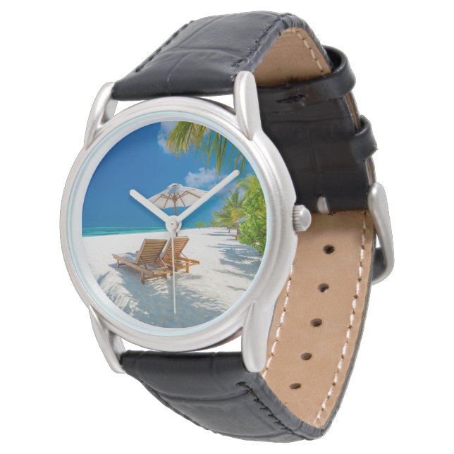 Montre Plages tropicales | Plage de chaises longues Bora  (Incliné)