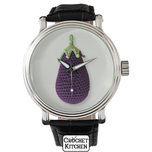 Montre Plaisir Purple Moderne Minimale Crochet Eggplant