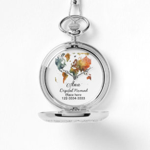 Montre Plan du monde ajouter votre nom texte place téléph