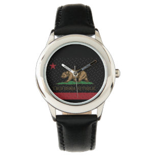 Montre Plaque de diamant noire de la République de Califo