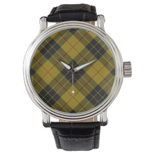 Montre Plaque noire jaune tartan MacLeod