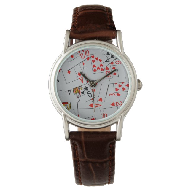 Montre Plateau De Cartes De Jeu Éparpillées, (devant)