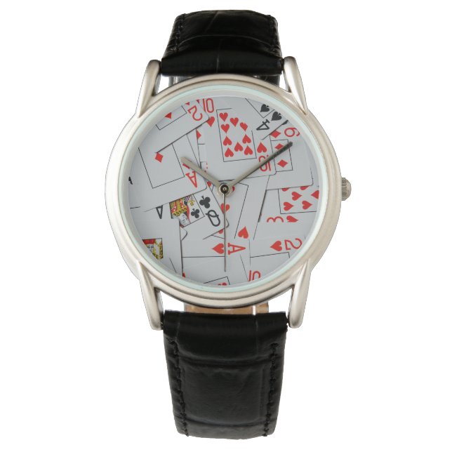 Montre Plateau De Cartes De Jeu Éparpillées, (devant)