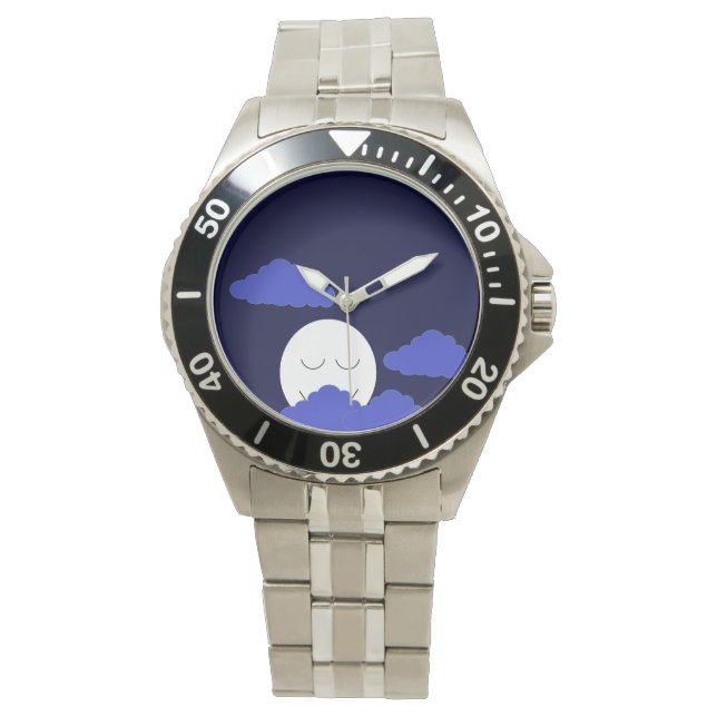 Montre Pleine lune avec nuages Hommes (devant)