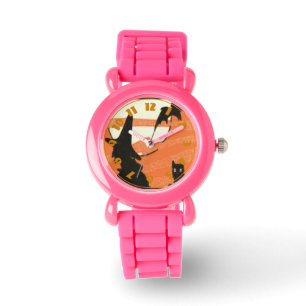 Montre Pleine lune de chat noir sorcière