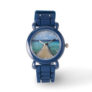 Montre Plongez dans le bleu (avec vos initiales)