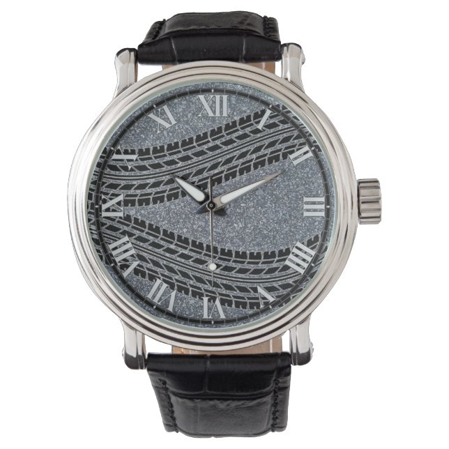 Montre Pneu Treads Gravel Texture Wrist Watch (devant)