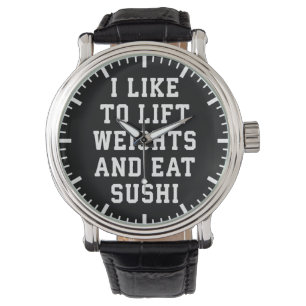 Montre Poids de levage et de manger du sushi - Carbes amu