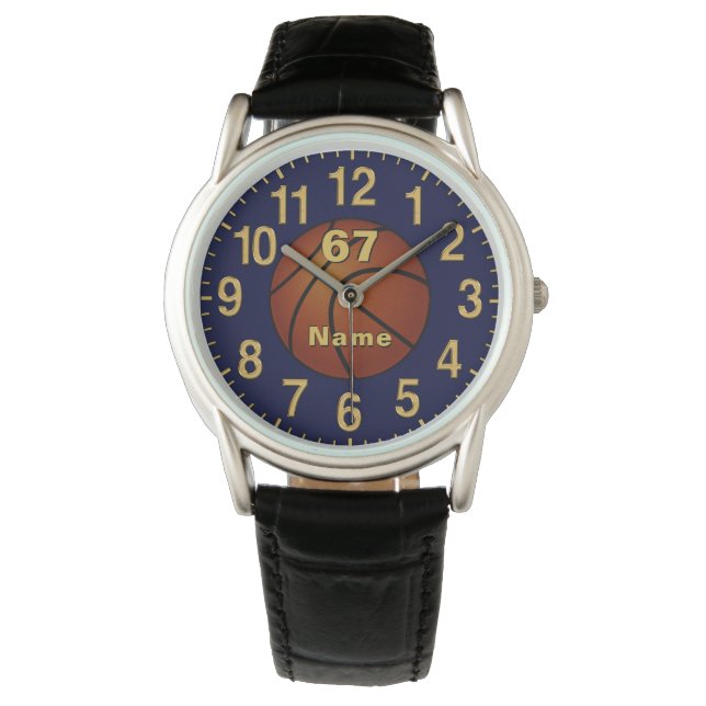Montre Poignée de basket-ball personnalisée pour hommes (devant)