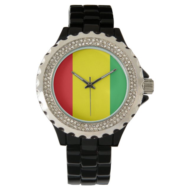Montre poignet couleur Rasta (devant)
