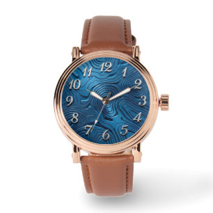 Montre poignet élégante cadran bleu