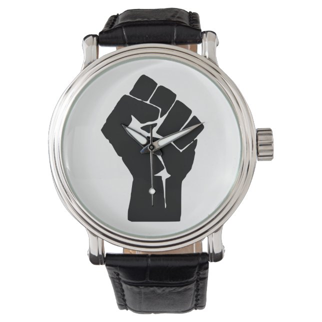 Montre Poing noir levé - Manifestation de résistance (devant)