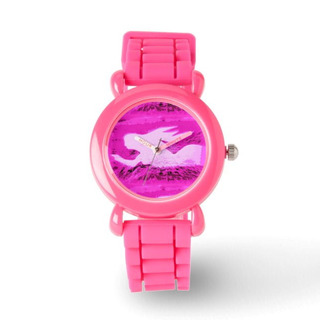 Montre pointant rose mermaid (Recto)